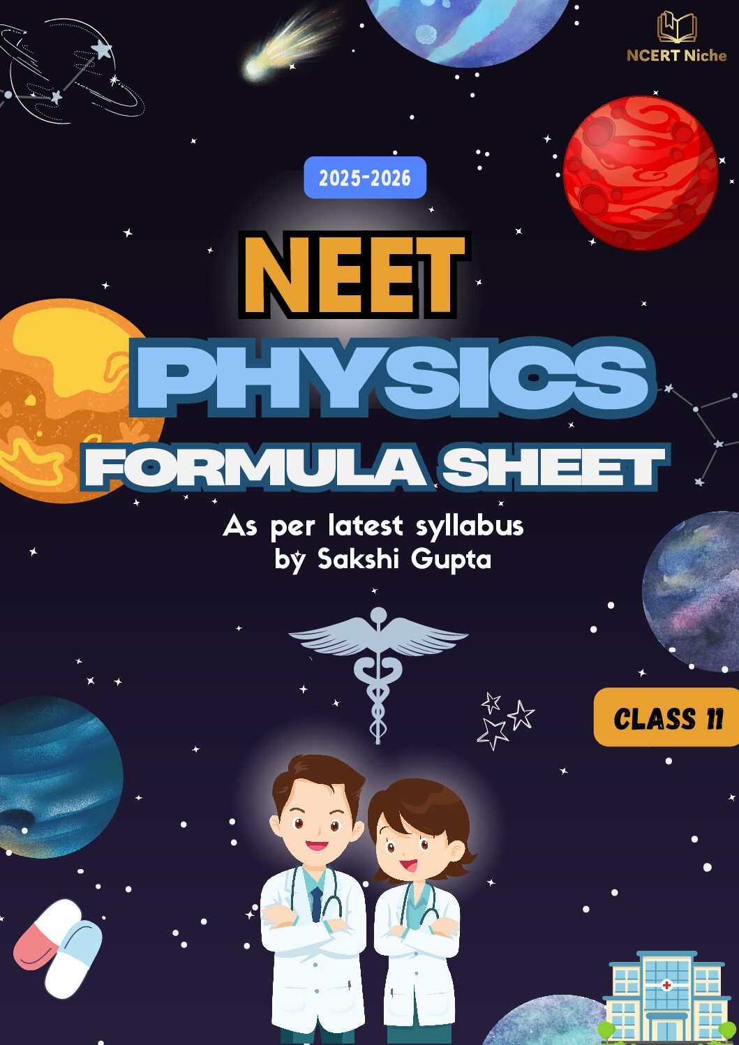 Printed NEET Physics Formula Sheet Printed Colourful Book For NEET 2026 Class11